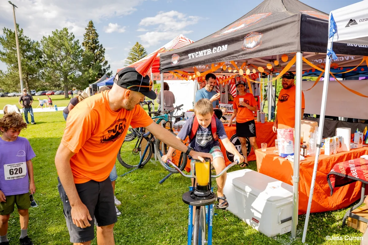 Community members at the Tin Cup Challenge Event Day in Teton Valley