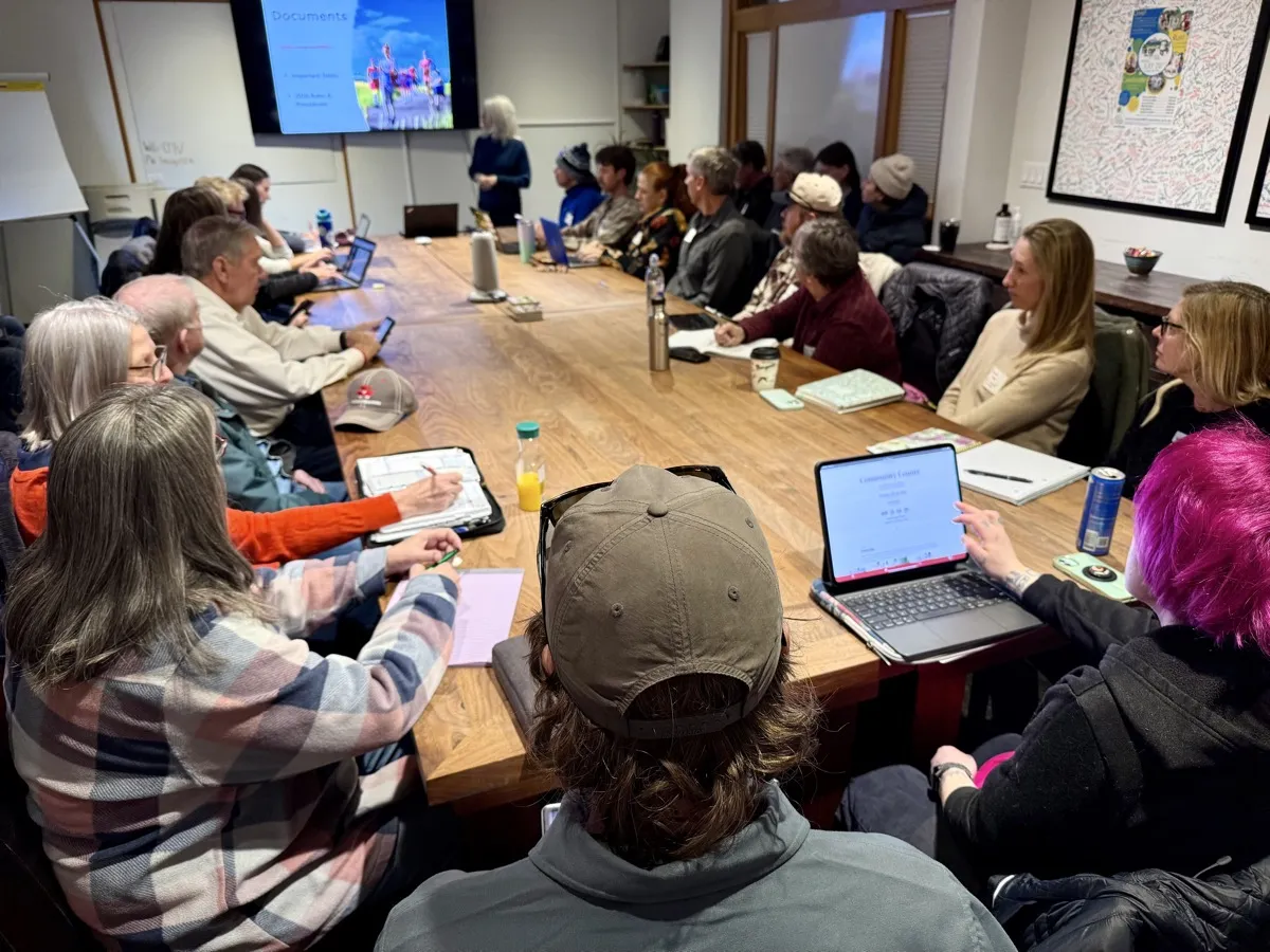 Nonprofit leaders gathered around a conference table during a Community Foundation training workshop